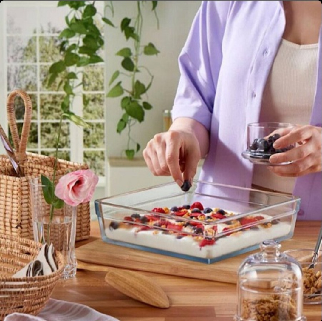 تابه پیرکس مربعی پاشا باغچه ترکیه مدل borcam کد 59314 باکیفیت و مقاومت بالا