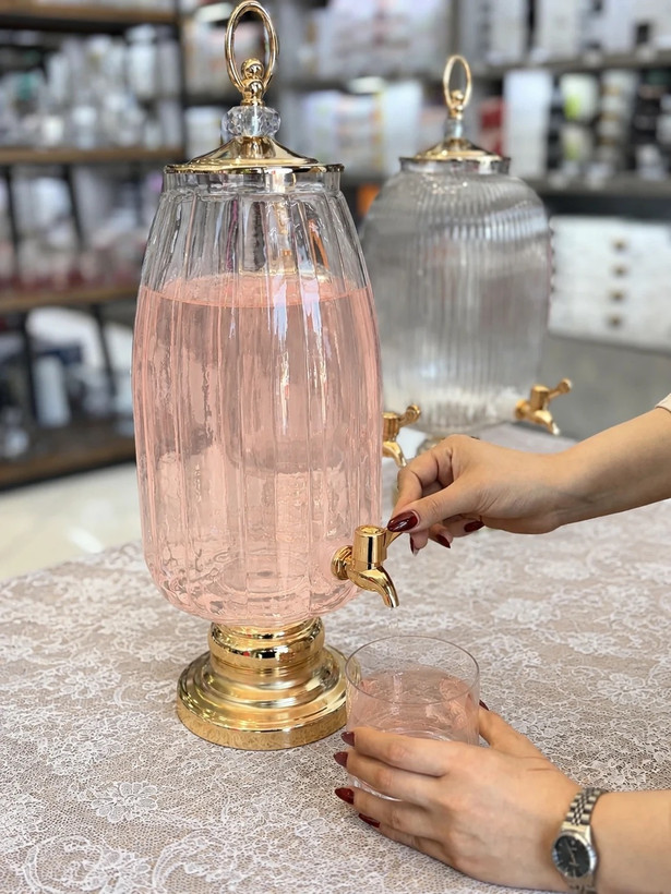 کلمن شیشه ای پایه دار Glass ware زیبا وشفاف
