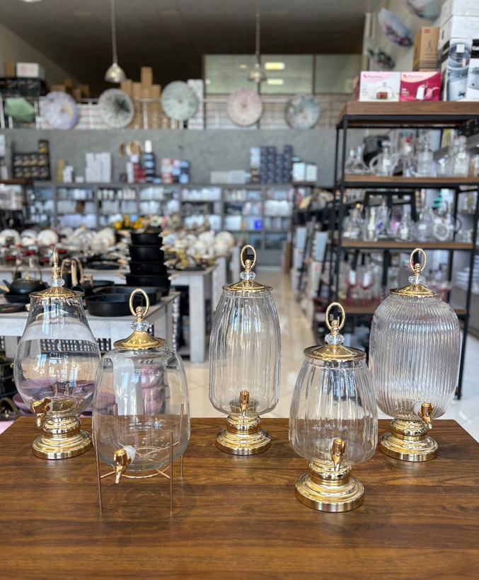 کلمن شیشه ای پایه دار Glass ware زیبا وشفاف
