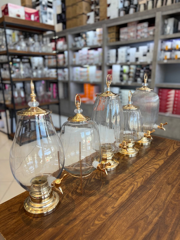 کلمن شیشه ای پایه دار Glass ware زیبا وشفاف