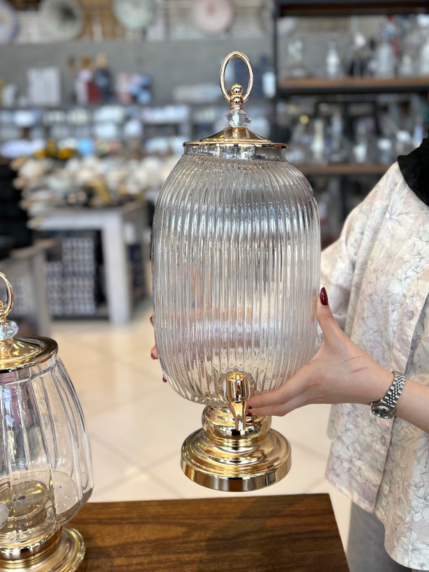 کلمن شیشه ای پایه دار Glass ware زیبا وشفاف