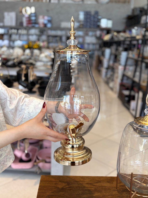 کلمن شیشه ای پایه دار Glass ware زیبا وشفاف