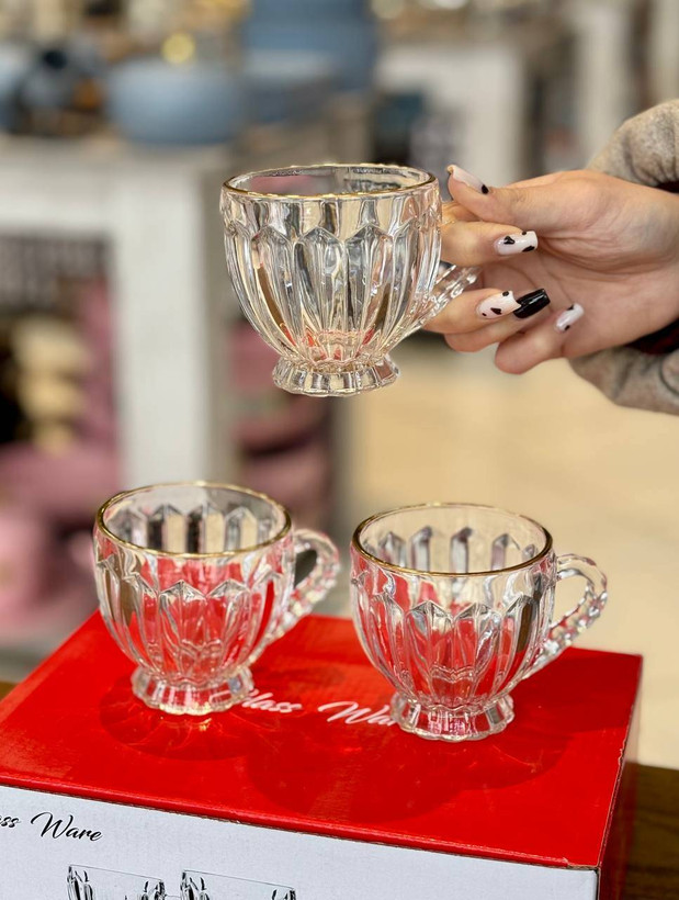 خرید فنجان چایخوری لب طلایی Glassware | سرو نوشیدنی به سبک لوکس و مدرن