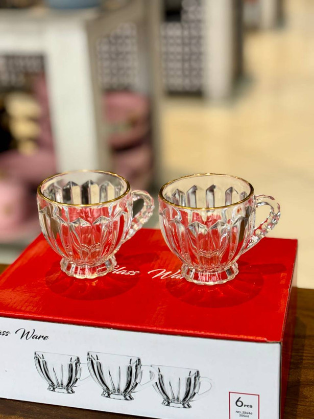 خرید فنجان چایخوری لب طلایی Glassware | سرو نوشیدنی به سبک لوکس و مدرن