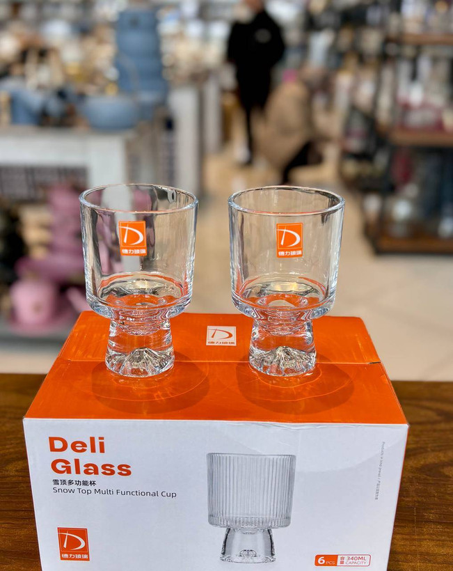 خرید دسرخوری شیشهای ساده مدل کوه یخ Deli Glass وارداتی