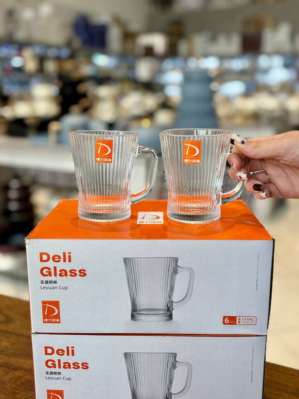 ماگ شیاردار برند دلی گلس (Deli Glass) مدل وارداتی - کیفیت ممتاز