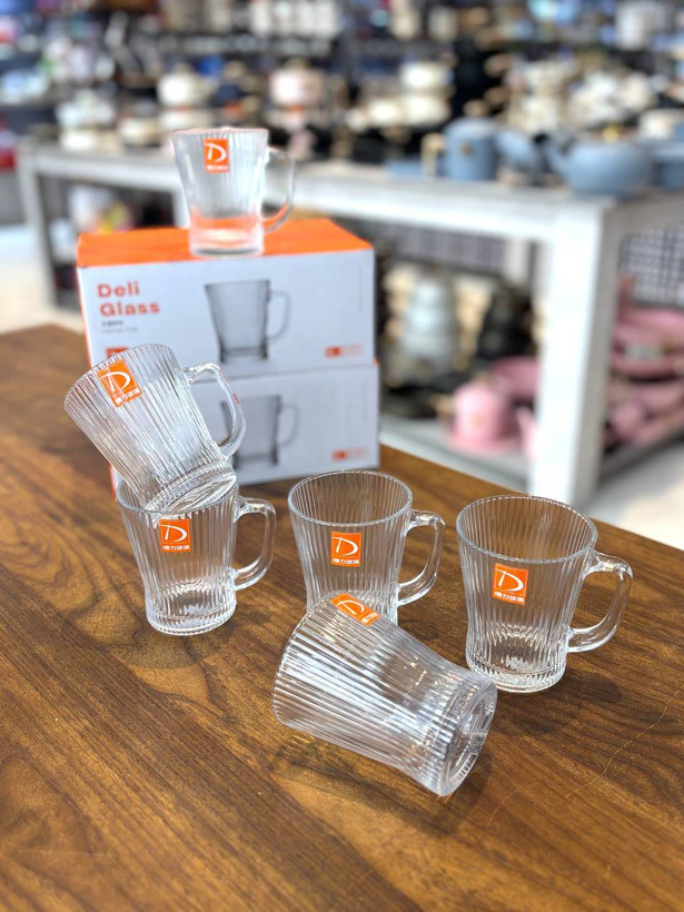ماگ شیاردار برند دلی گلس (Deli Glass) مدل وارداتی - کیفیت ممتاز