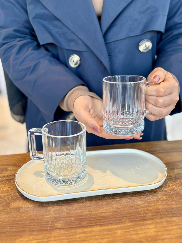 ست ماگ جفتی کوتاه پاشاباغچه (Paşabahçe) مدل ELYSIA - طرح خاص
