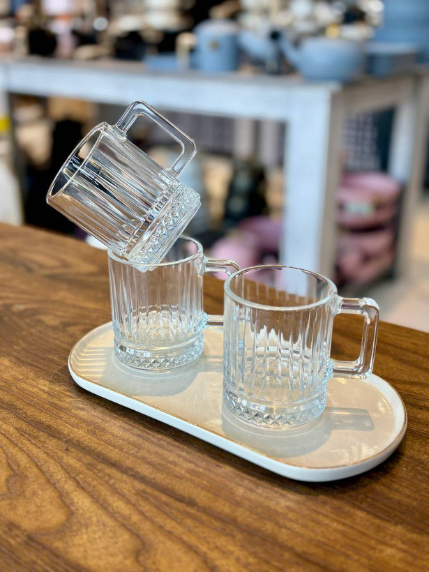 ست ماگ جفتی کوتاه پاشاباغچه (Paşabahçe) مدل ELYSIA - طرح خاص