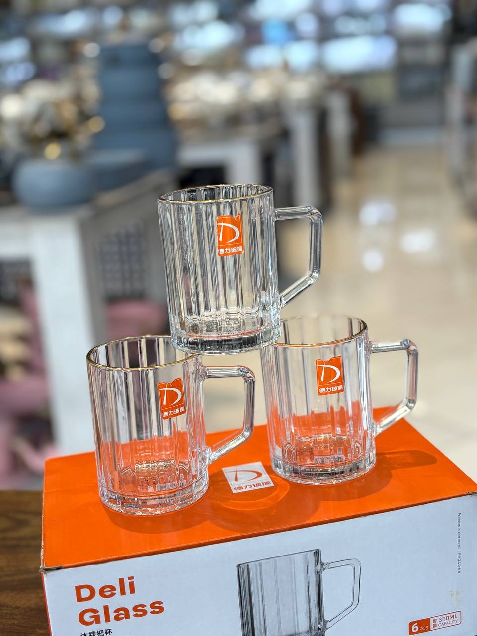 ماگ Mu Lin برند Deli Glass لب طلا؛ ظرافت خاص و طراحی لوکس (وارداتی)