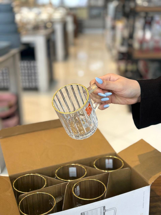 ماگ Mu Lin برند Deli Glass لب طلا؛ ظرافت خاص و طراحی لوکس (وارداتی)