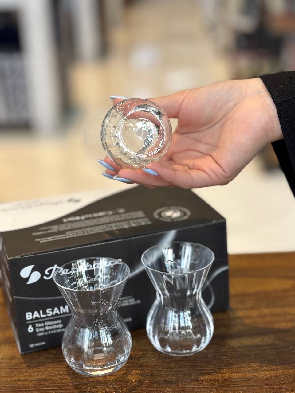 استکان کمرباریک کریستال تراشدار پاشاباغچه مدل BALSAM | محصول ترکیه