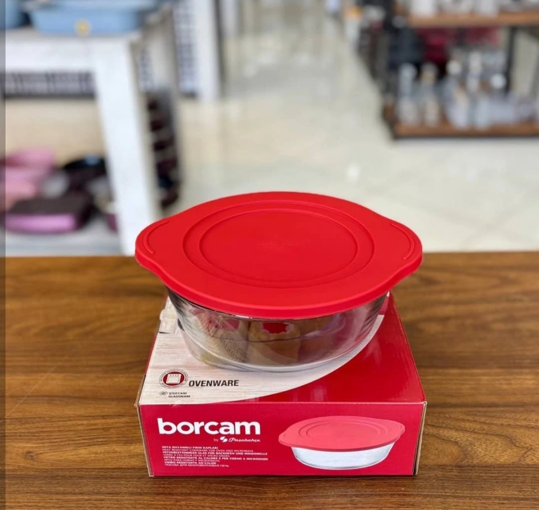 تابه پیرکس درب‌دار پاشا باغچه ترکیه مدل Borcam کد 59123؛ باکیفیت و مقاوم