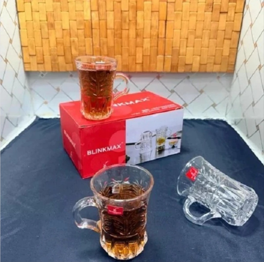 استکان بلینک مکس مدل گندم خوشه‌ای کد KTZB111 | بلور شفاف، طرح زیبا و مناسب پذیرایی شیک