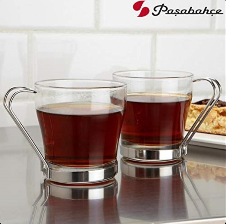 خرید فنجان جفتی پاشاباغچه مدل کروم کد 42665 | ست دو عددی اصل