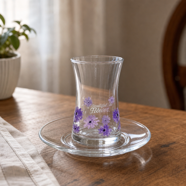 خرید استکان و نعلبکی پاشاباغچه مدل Flower کد 95290 | اصل ترکیه
